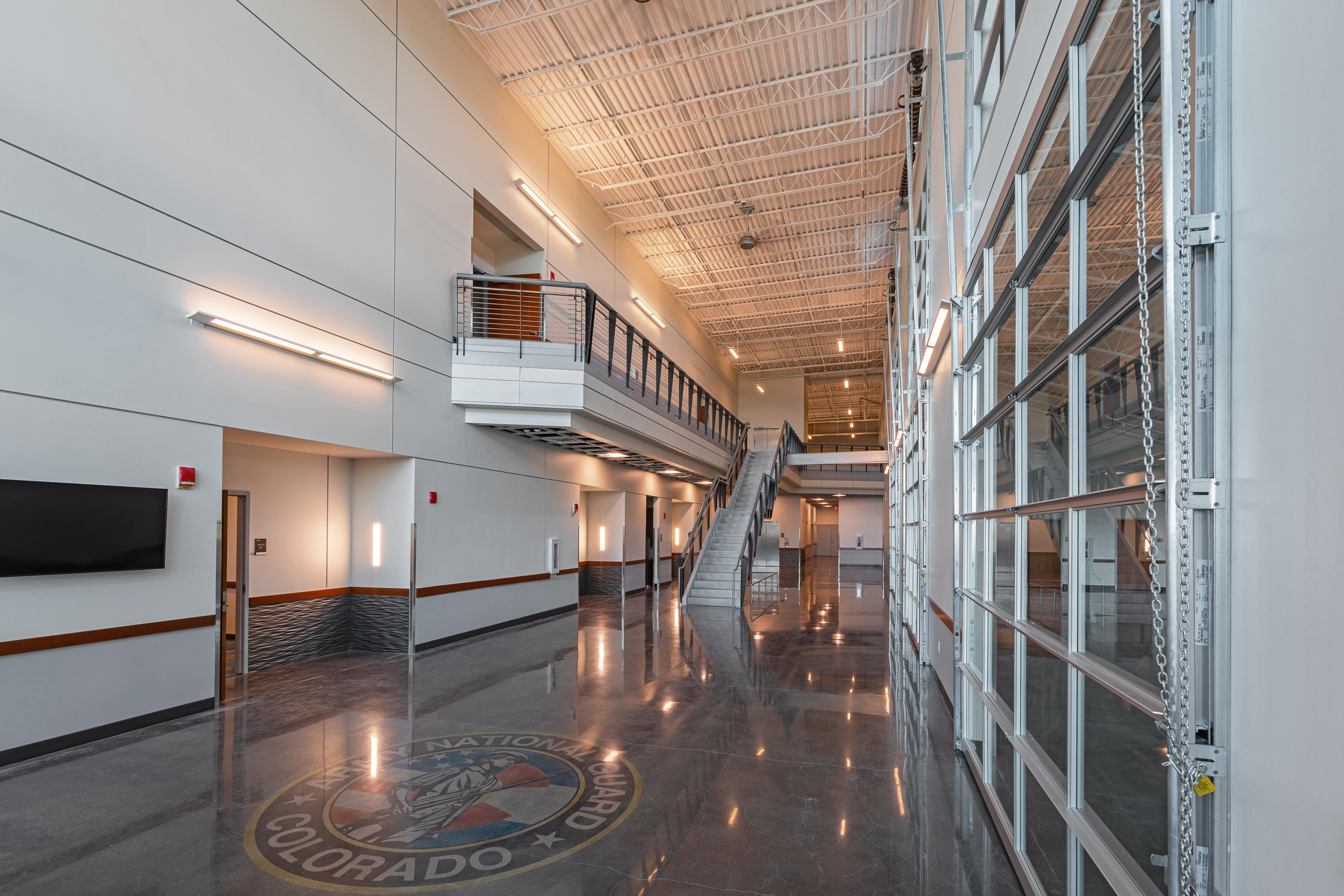 Interior photo of the National Guard Readiness Center in Colorado Springs